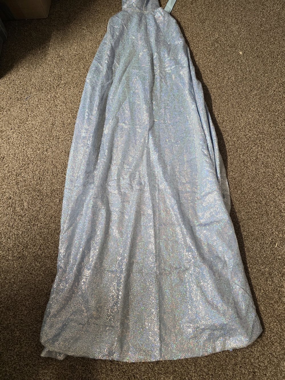 Sparkling Light Blue Hooded Cape Costume for Adult - Picture 3 of 3